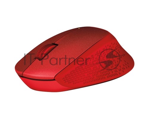 Мышь беспроводная Logitech M330 SILENT PLUS красный, 1000 dpi, радиоканал, USB, кнопки - 3