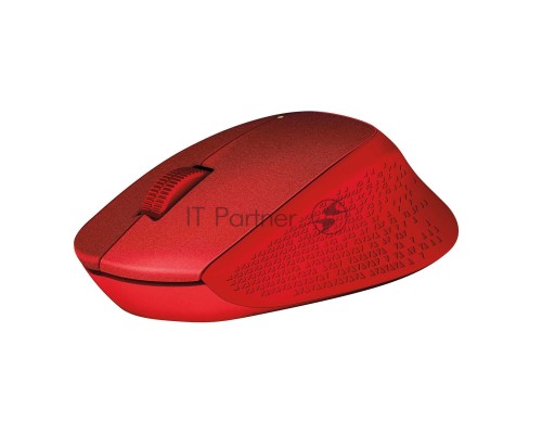 Мышь беспроводная Logitech M330 SILENT PLUS красный, 1000 dpi, радиоканал, USB, кнопки - 3
