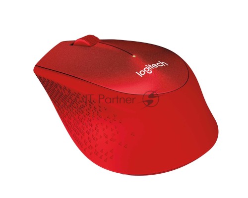 Мышь беспроводная Logitech M330 SILENT PLUS красный, 1000 dpi, радиоканал, USB, кнопки - 3