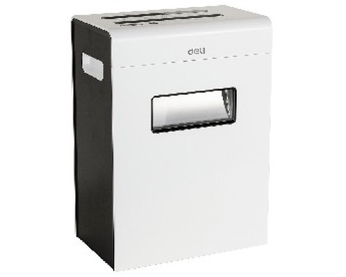 [Уничтожитель документов] Шредер Deli E9903-EU белый/черный (секр.P-4) фрагменты 12лист. 23лтр. скрепки скобы пл.карты CD