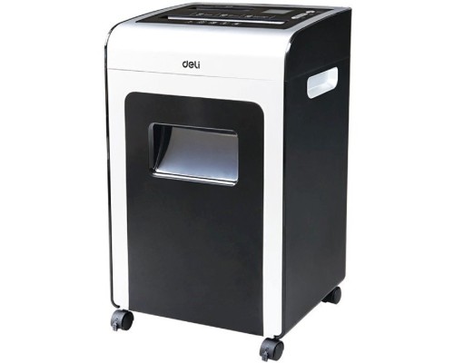 [Уничтожитель документов] Шредер Deli E9917-EU черный/белый (секр.P-4) фрагменты 16лист. 31лтр. скрепки скобы пл.карты CD