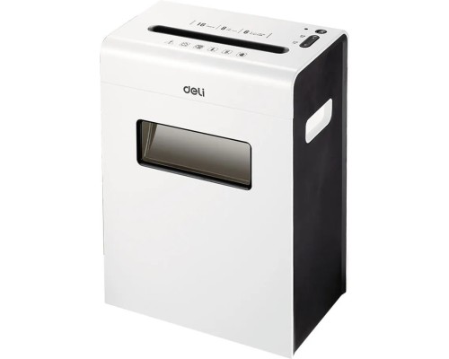 [Уничтожитель документов] Шредер Deli Touch E9921-EU белый (секр.P-4) фрагменты 6лист. 16лтр. скрепки скобы пл.карты