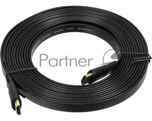 Кабель аудио-видео High Speed ver.1.4 Flat HDMI (m)/HDMI (m) 5м. Позолоченные контакты черный Кабель аудио-видео High Speed ver.1.4 Flat HDMI (m)/HDMI (m) 5м. Позолоченные контакты черный