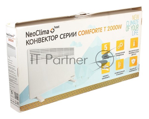 Конвектор Neoclima Comforte T2.0 ЭВНА-2,0/230С2 (сшп) белый, 2000 Вт, 25 м2, термостат