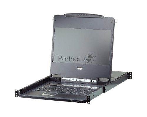 ATEN Single Rail 8-Port DVI FHD LCD KVM Switch