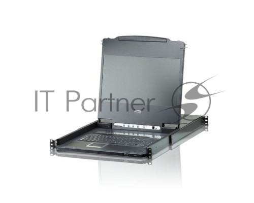 ATEN Single Rail 8-Port DVI FHD LCD KVM Switch