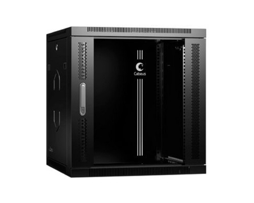 [Cabeus Монтажные шкафы] CABEUS SH-05F-12U60/60-R-BK 12U 600X600X635MM (ШХГХВ) ДВЕРЬ СТЕКЛО, ЦВЕТ ЧЕРНЫЙ (RAL 9004) 