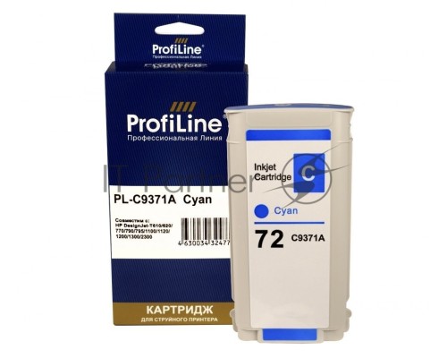 Картридж PL-C9371A (№72) для HP DesignJet T1120ps/T1200/T2300/T1100 MFP Cyan ProfiLine