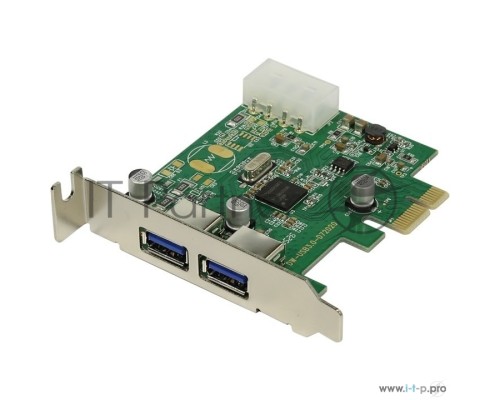 Контроллер ORIENT NC-3U2PELP, PCI-E USB 3.0 2ext port Low Profile, NEC D720200 chipset, разъем доп.питания, oem (PCI --> 6xCOM, Moschip 9865) OEM