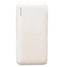 Внешний аккумулятор Power Bank Xiaomi (Mi) SOLOVE 10000mAh Type-C с 2xUSB выходом, кожаный чехол (001M+ Beige RUS) (РУССКАЯ ВЕРСИЯ!!), бежевый (005661)