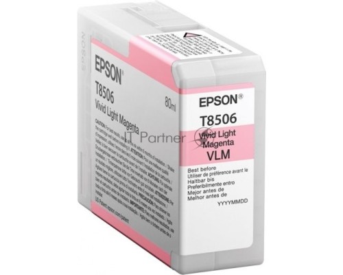 Картридж EPSON T8506 светло-пурпурный (80 мл.) для SureColor SC-P800
