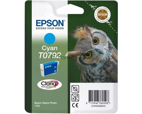 Картридж EPSON T0792 (C13T07924010) голубой повышенной емкости (1530 стр.) для P50/PX660/PX820/PX830