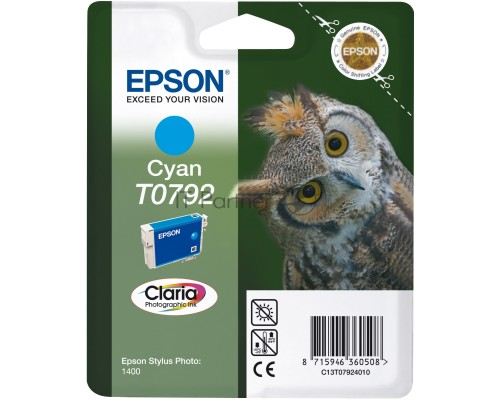 Картридж EPSON T0792 (C13T07924010) голубой повышенной емкости (1530 стр.) для P50/PX660/PX820/PX830