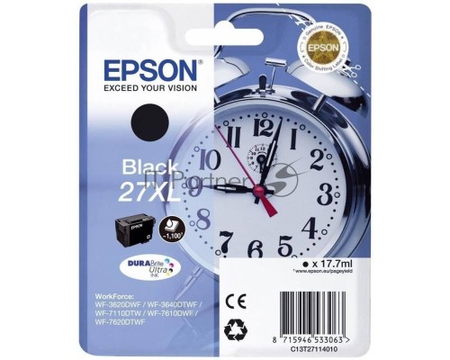 Картридж струйный Epson 27XL T2711 (C13T27114022/C13T27114020) черный, 17.7мл (1100 стр.), для WF7110/7610/7620