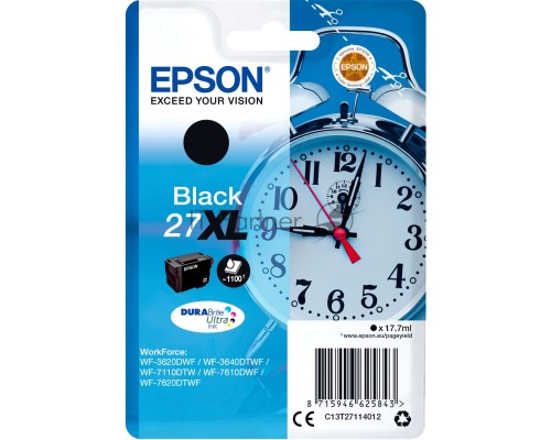 Картридж струйный Epson 27XL T2711 (C13T27114022/C13T27114020) черный, 17.7мл (1100 стр.), для WF7110/7610/7620