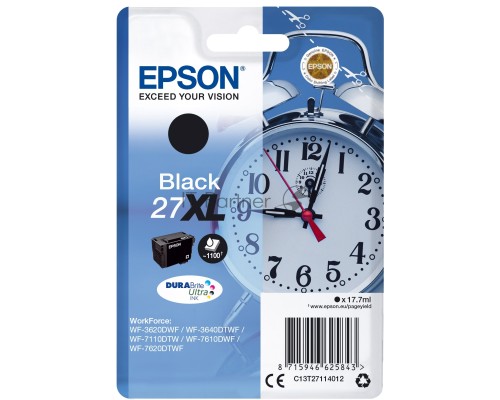 Картридж струйный Epson 27XL T2711 (C13T27114022/C13T27114020) черный, 17.7мл (1100 стр.), для WF7110/7610/7620