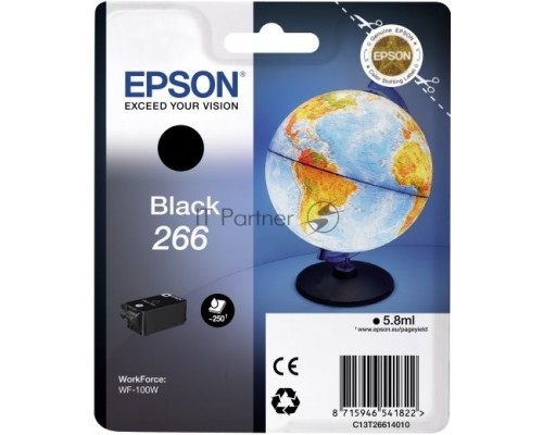 Картридж Epson T266 (C13T26614010) черный (250 стр) для WF-100