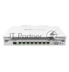 Маршрутизатор Mikrotik CCR1009-7G-1C-PC with Tilera Tile-Gx9 CPU (9-cores, 1Ghz per core), 1GB RAM, 7xGbit LAN, 1x Combo port (1xGbit LAN or SFP), RouterOS L6, passive cooling desktop enclosure, rackmount ears, PSU
