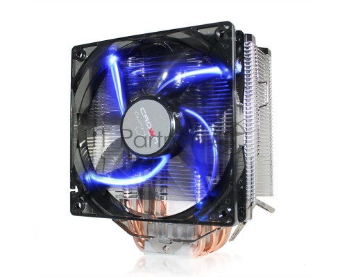 Кулер CROWN CM-5 (Для Intel и AMD,TDP до 187 Ватт,5шт. теплопроводных трубок,Синяя светодиодная подсветка,Гидродинамическии? подшипник,Размер: 148*126*85 мм)
