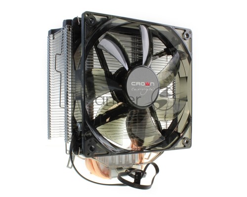 Кулер CROWN CM-5 (Для Intel и AMD,TDP до 187 Ватт,5шт. теплопроводных трубок,Синяя светодиодная подсветка,Гидродинамическии? подшипник,Размер: 148*126*85 мм)