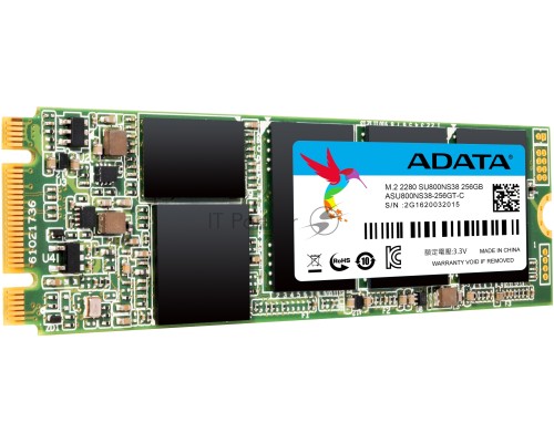 Накопитель SSD AData M.2 2280 256GB ADATA Ultimate SU800 Client SSD ASU800NS38-256GT-C SATA 6Gb/s, 560/520, IOPS 85/80K, MTBF 2M, 3D V-NAND TLC, 256MB, 200TBW, Retail