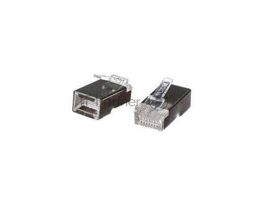 Коннектор RJ-45 для FTP кабеля 5 кат. экранированный VCOM, 100шт,