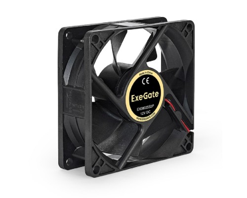 [Вентиляторы] Exegate EX294047RUS Вентилятор ExeGate EX08025S2P, 80x80x25 мм, Sleeve bearing (подшипник скольжения), 2pin (разъем 2.54; для блоков питания ATX), 2200RPM, 27dBA 