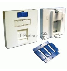 Вставка Lanmaster LAN-SIP-23M-WH 45x45 на 1 кейстоун, со шторкой, белая