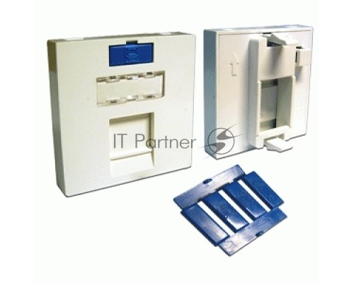 Вставка Lanmaster LAN-SIP-23M-WH 45x45 на 1 кейстоун, со шторкой, белая