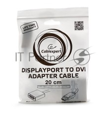 Переходник DisplayPort - DVI Cablexpert A-DPM-DVIF-002-W, 20M/19F, белый, пакет