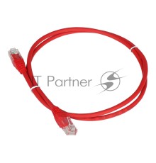 Патч-корд TWT UTP кат.5e, с заливными колпачками, 1.0 м, красный