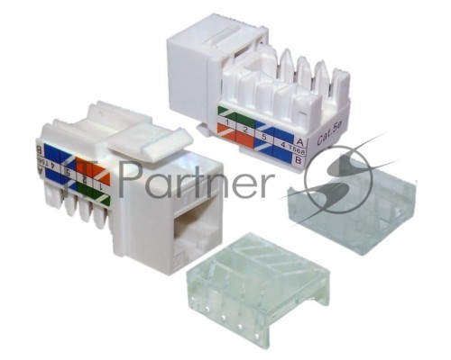 Модуль Keystone RJ45, Cat.5E, UTP, 90 градусов, белый