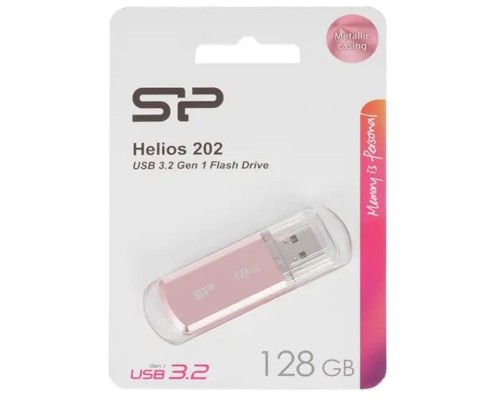 [Носитель информации] Silicon Power USB Drive 128GB Helios 202, USB 3.2, Розовое Золото (SP128GBUF3202V1P)
