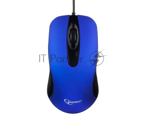 Мышь проводная Gembird MOP-400-B синий, 1000 dpi, USB, кнопки - 3