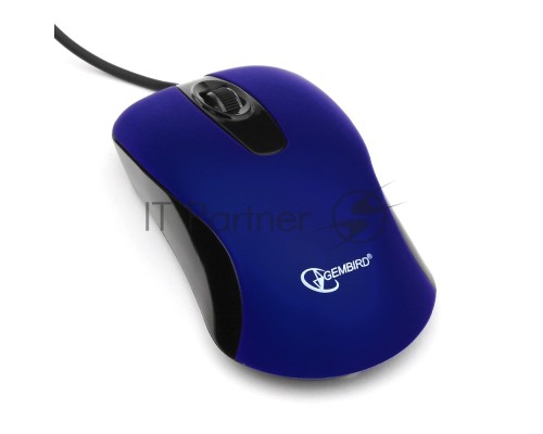 Мышь проводная Gembird MOP-400-B синий, 1000 dpi, USB, кнопки - 3