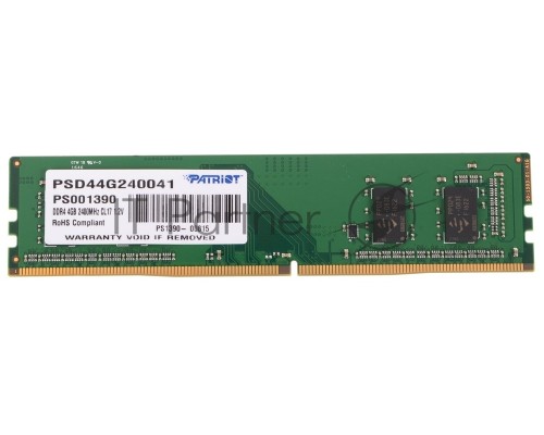 Модуль памяти Patriot DIMM DDR4 4GB PSD44G240041 {PC4-19200, 2400MHz}