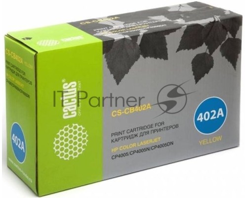 Картридж лазерный Cactus CS-CB402AR желтый (7500 стр.) для HP CLJ CP4005/CP4005DN/CP4005N