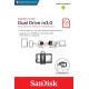 Флеш диск 64GB SanDisk Ultra Android Dual Drive OTG, m3.0/USB 3.0, Black