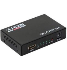 ORIENT HSP0104H, HDMI 4K Splitter 1->4, HDMI 1.4/3D, UHDTV 4K(3840x2160)/HDTV1080p/1080i/720p, HDCP1.2, внешний БП 5В/1А, метал.корпус (29986)
