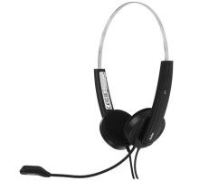 Компьютерная гарнитура Genius HS-220U, регулируемое оголовье, мягкие удобные амбушюры, выносной микрофон с шумоподавлением, пульт управления 31710020402