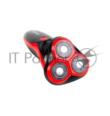 Бритва Centek CT-2168 (красн) ротор 3D, +ВЛАЖНОЕ БРИТЬЁ, 3 плав.головки, 2-ные лезвия, до 50 мин раб