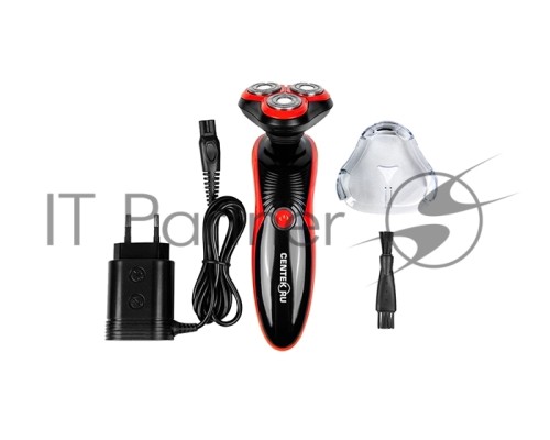 Бритва Centek CT-2168 (красн) ротор 3D, +ВЛАЖНОЕ БРИТЬЁ, 3 плав.головки, 2-ные лезвия, до 50 мин раб