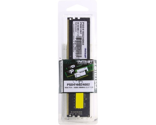 Оперативная память Patriot DIMM DDR4 16GB PSD416G24002 {PC4-19200, 2400MHz} Оперативная память Patriot DIMM DDR4 16GB PSD416G24002 {PC4-19200, 2400MHz}