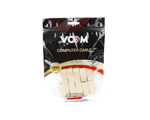 Проходной адаптер RJ45 кат.5e VCOM соединительный RJ-45/RJ-45(10 шт. в уп-ке), блистер