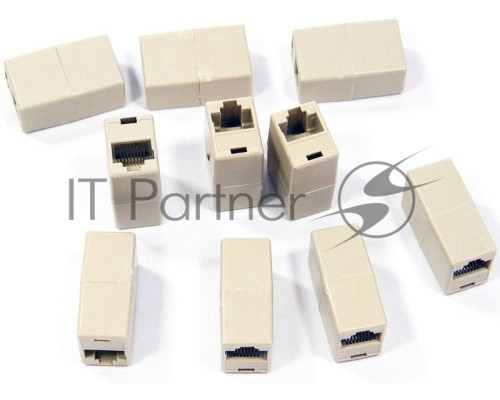 Проходной адаптер RJ45 кат.5e VCOM соединительный RJ-45/RJ-45(10 шт. в уп-ке), блистер
