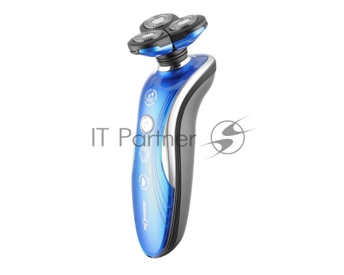Бритва Centek CT-2170 (синий) ротор 3D, +ВЛАЖНОЕ БРИТЬЁ, 3 плав.головки, 2-ные лезвия, до 50 мин раб