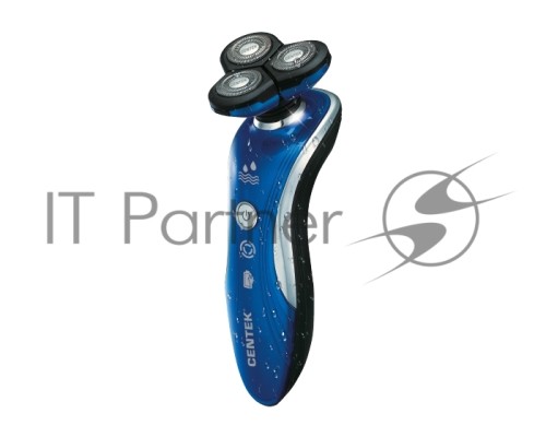Бритва Centek CT-2170 (синий) ротор 3D, +ВЛАЖНОЕ БРИТЬЁ, 3 плав.головки, 2-ные лезвия, до 50 мин раб
