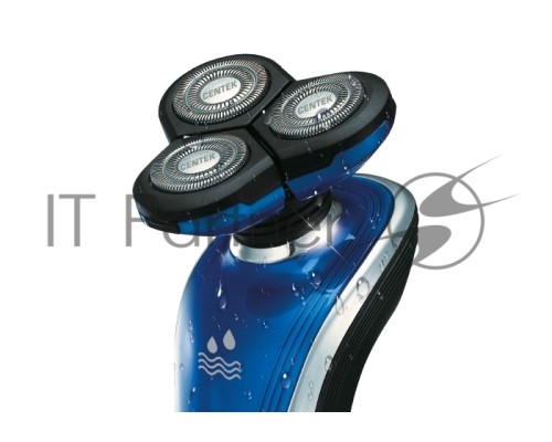 Бритва Centek CT-2170 (синий) ротор 3D, +ВЛАЖНОЕ БРИТЬЁ, 3 плав.головки, 2-ные лезвия, до 50 мин раб