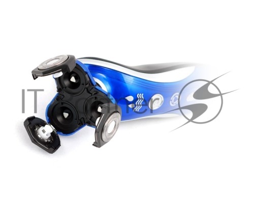 Бритва Centek CT-2170 (синий) ротор 3D, +ВЛАЖНОЕ БРИТЬЁ, 3 плав.головки, 2-ные лезвия, до 50 мин раб