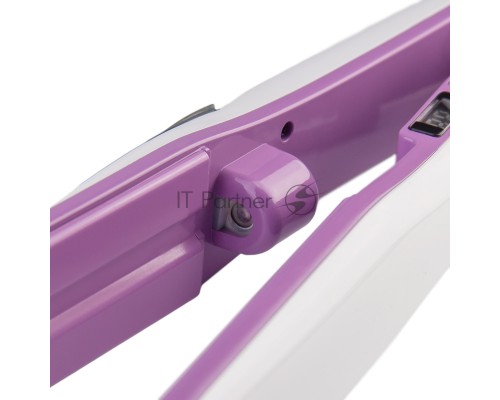 Щипцы для волос Galaxy Line GL 4516, фиолетовый, 45 Вт, максимальная температура 200°С, система ультразвукового распыления воды, съемный резервуар для воды, нагр. элемент с защитой от перегрева, пластины с керам. покрытием, ЖК-дисплей с индикацией темпер